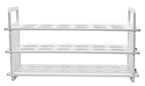 EISCO Test Tube Rack, Polypropylene - Accommodates 12 Tubes, up to 22mm - 9" Wide