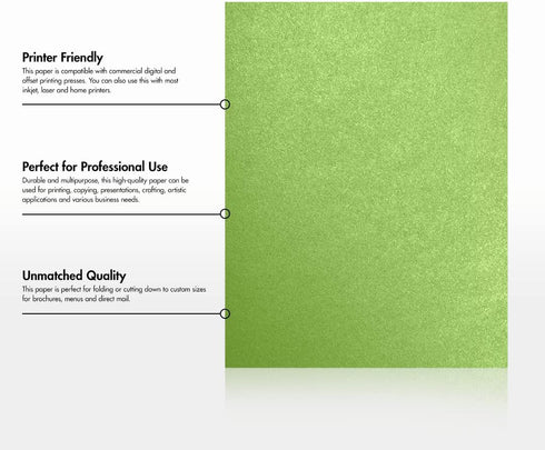 LUXPaper 8.5" x 11" Paper, Letter Size, Fairway Metallic, 80lb. Text, 50 Qty