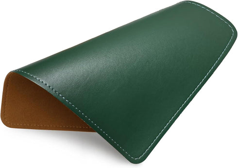 PU Leather Mouse Pad with Stitched Edge - Micro-Fiber Base Non-Slip Waterproof - 8x11 Inch (Army Green)
