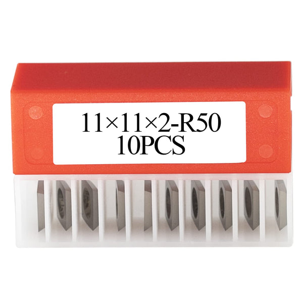 11mm Square Carbide Inserts Cutters, 10pcs Knives Blades for Woodworking Spiral/Helical Planer Cutter Head