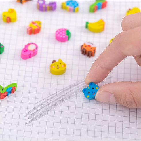 PRALB 800 Pcs Mini Cute Erasers, Random Style Mini Cake, Animal, Number, and Fruit Erasers