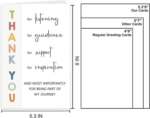 Qamza Cute Thank You Card to Teacher Appreciation Gift to Mentor, Coach, Educator, Pastor, Dad, Mom, Boss, Grateful