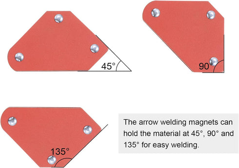Mini Arrow Welding Magnet Holder, 10LBS, 45, 90, 135 Degree Angle, Magnetic Metal Clamps for Welding