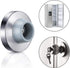 Pangda Concave Wall Door Bumper Stop, Silver Stainless Steel with 1-1/8 Inch Gray Round Rubber Protector (4 Pieces)