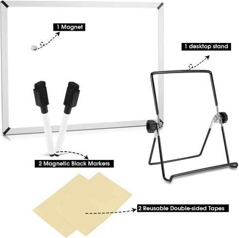 Magnetic Whiteboard, 9 x 12 Inches Double Sided Small Dry Erase Board with 2 Markers, 1 Magnet Pins, 2 Reusable Tapes and 1 Stand… by K KYSHOP