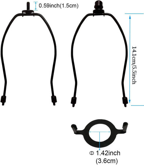 RddenIy 6" E26 Set,for Lamp Shade Harp Holder and Light Base UNO Fitter Adapter Converter Finial Table and Floor Lamps