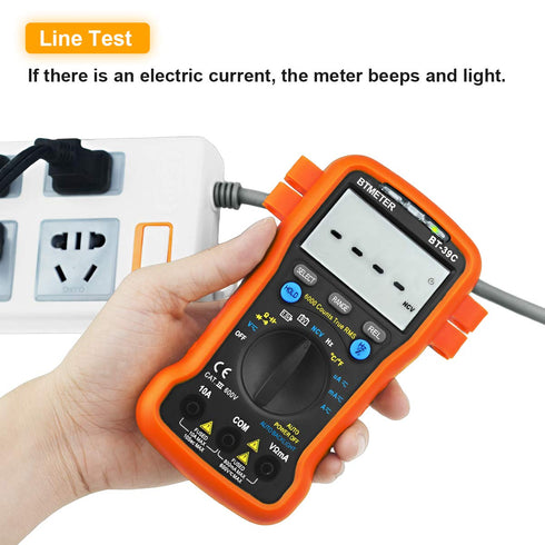 BTMETER BT-39C True RMS Digital Multimeter, Auto Ranging for AC DC Voltage, Current, Resistance Tester