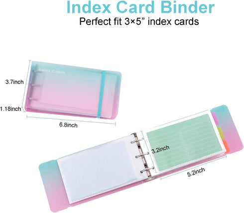 MANWU 35 (2pcs index card Binder organizer with Plastic pocket Sleeves, small organized folder for recipes
