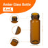 20 PCS 4ML (1 dram) Amber Small Liquid Sample Glass Vials with Screw Caps, 15mmx 45mm Leak-Proof Vial, 13-425 Black Screw Cap with PE Liners for Lab, Essential Oil, Perfume, Reagents