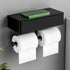 Meluvora Toilet Paper Holder with Shelf,Rustproof Flushable Wipes Dispenser,Self Adhesive Drilling Toilet Paper Holder