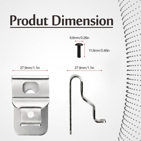 6pcs Stainless Steel Belt Clips for Dewalt 20V Power Tools, Compatible with N268241, DCD980, DCD985, DCD980L2,