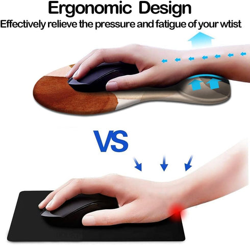 DOOKE Ergonomic Mouse Pad with Wrist Support and Coaster, Non-Slip PU Base for Home Office Working