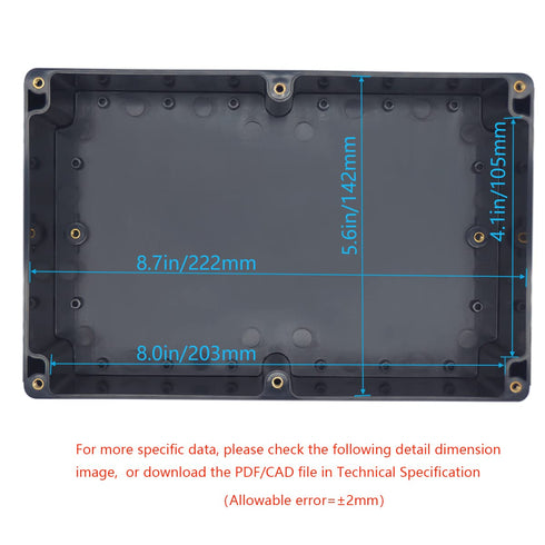 Zulkit Junction Box, IP65 Waterproof Dustproof ABS Plastic Electrical Boxes Electronic Enclosure Black 9.1 x 5.9 x 3.4