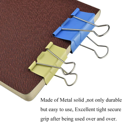HAHIYO Large Binder Clips Paper Clamps 1.57 inches Width Heavy Duty Spring Steel 30 Pack for Home Office School