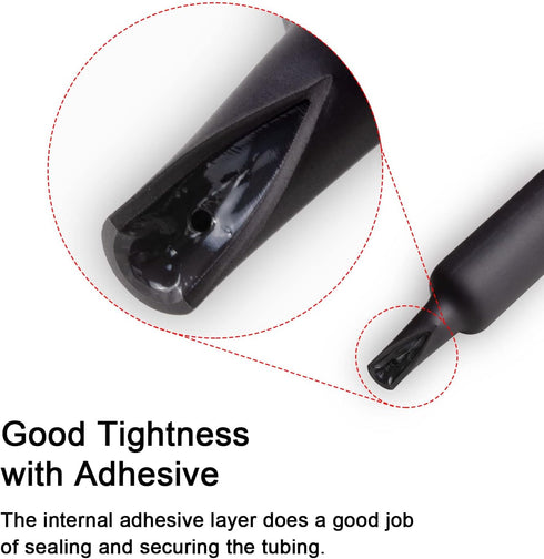 3/4 inch Dual Wall Adhesive Heat Shrink Tubing, Large Glue Lined Marine Cable Sleeve Tube, Black (4 Feet)