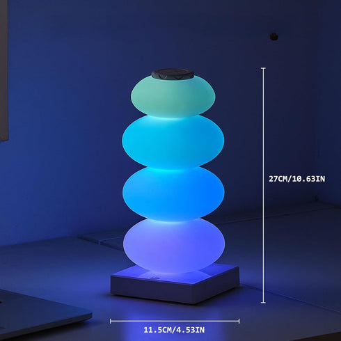 AVEKI RGB Touch Table Lamp, Color Changing Night Light Candy Gourd Design, USB Powered, Bedroom Desk Ambient Light