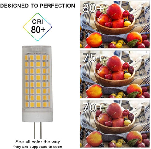 G4 Bulbs Dimmable 10W(Equivalent 100W 3000K G4 Base,102 2835 SMD,Pack 4 LED Light to Halogen Replacement) Warm White