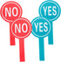 ERINGOGO 4pcs Hand Holding Score Board, Auction Voting Supply Dry Erase Signs, Yes or No Paddles, Classroom Supplies
