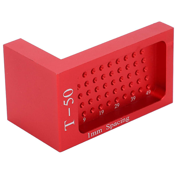 T Type Scribe Sign Measuring Tool, Calibration Ruler Red Woodworking Aluminum Alloy Scribe Sign Measuring Tool