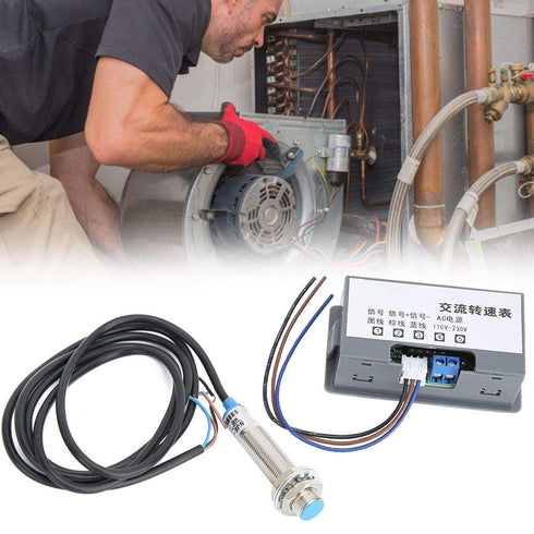 Meter Tachometer, AC 110V-230V High Measurement Accuracy Digital Speed Meter with 4-Digit Display