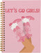 Preppy Pink College Ruled Spiral Notebook - Let’s Go Girls, Pink Preppy Boots Hardcover Journal for Girls School