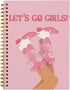 Preppy Pink College Ruled Spiral Notebook - Let’s Go Girls, Pink Preppy Boots Hardcover Journal for Girls School