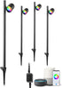 EDISHINE 48Ft Smart LED Landscape Lighting, 300LM Low Voltage Outdoor Spotlgiht, RGBW