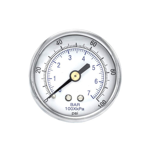 PIC Gauges 102D-204E Center Back Mount Dry Pressure Gauge, 2" Dial, 0/100 psi Range