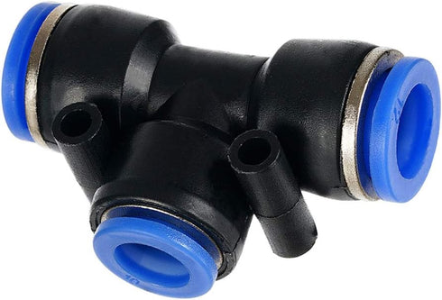Metalwork Push to Connect Reducing Tee Union Fitting, 8mm x 6mm x 8mm OD, Pack of 10