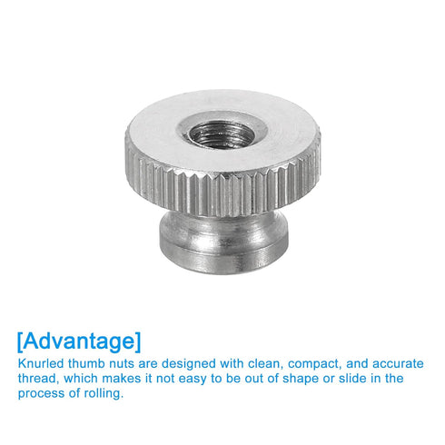 uxcell Knurled Thumb Nuts, 3Pcs M4 x D12mm x H8mm Stainless Steel Round Knobs for 3D Printer Parts, Machine Tools