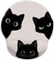 Funny Cat Mouse Pad, Ergonomic with Wrist Rest, Gaming Mouse Pad with Non-Slip Pain Relief PU Base, Black