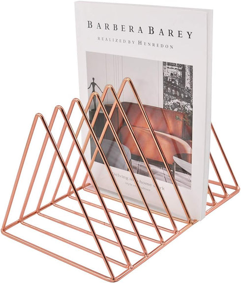 9 Pack 2 EASEPRES Slot Magazine Rack Book Record Holder, Desktop Iron Storage Rack Bookshelf Multifunction Triangle