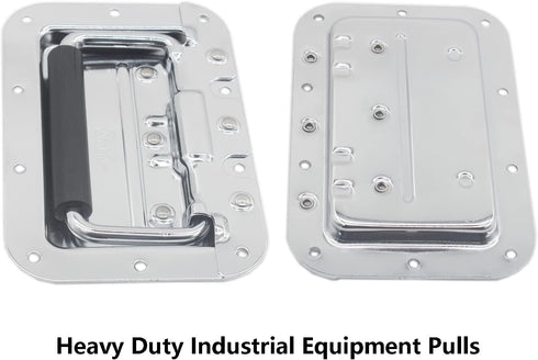 2PCS Spring Loaded Pull Handle, Heavy Duty Furniture Hardware for Box Chest Cabinet with Rubber Grip
