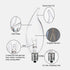 Tiqian 12-Pack B10 E12 Bulbs, 60W, 480 2700K Dimmable Bulbs Clear CTC Base Decorative Candle Light Lumens, Warm White