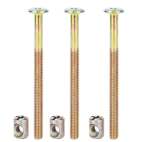 Chazcool 10 Pack M6 100mm Set Parts(100mm) X Barrel Bolt Nuts, Cross Dowel for Furniture Cots Beds Chair Crib Spare
