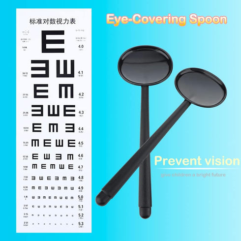 6 Pcs Black Handheld Eye Occluder, Plastic Vision Optics Optometry Instrument for Eye Chart Exam Vision Test