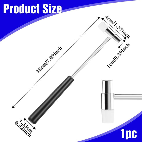 Mabor Hammer, Hammer, 7.1 Inch Hammers Dual Head Small Lightweight Mini Plastic & Metal Head Mallet Mini Jewelry