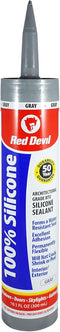 Red Devil 081650 100% Silicone Architectural Grade RTV Sealant, Water-Resistant Adhesive, 2.8 oz. Tube, Gray, 1-Pack