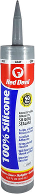 Red Devil 081650 100% Silicone Architectural Grade RTV Sealant, Water-Resistant Adhesive, 2.8 oz. Tube, Gray, 1-Pack