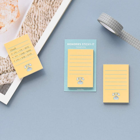 Monolike Memories Sticky-it, 5p Set Self-Adhesive Memo Pad with 50 Sheets