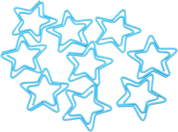 Star Paper Clips, 100pcs Blue Star Paper Clips, Cute Bookmarks for Office School Paper Files Organizing