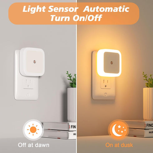 Sujeet Night Light, 4-Pack Plug-in Night Lights, Dusk to Dawn LED Night Lamp for Kids Bedroom