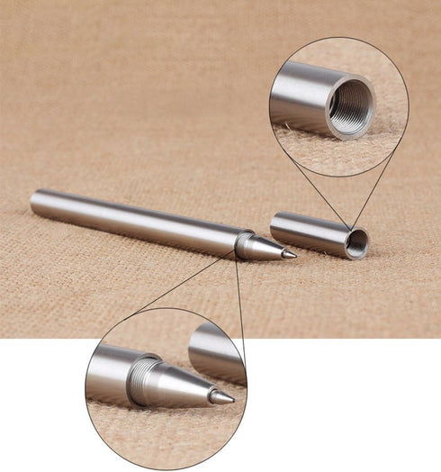 Ballpoint Stainless Steel Silver Pen, Fine Point, Black Ink, One Pack for Professional Use