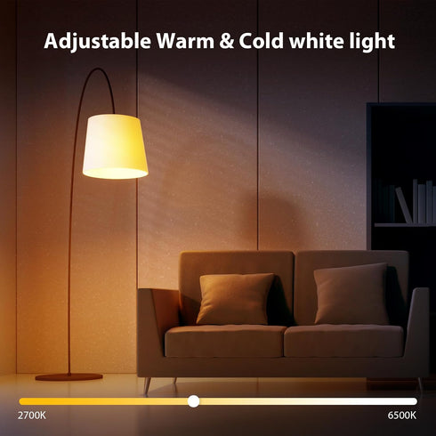 Bulbs Dimmable, 9W E26 Bulb 2700-6500K Bulb 60W 1 Pack Smart Light LED Smart Music Sync RGB Color Changing Tunable