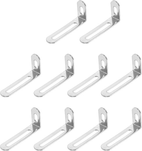 uxcell 20Pcs Adjustable L-Shape Corner Brace, 0.9" x 2" x 0.5" Metal