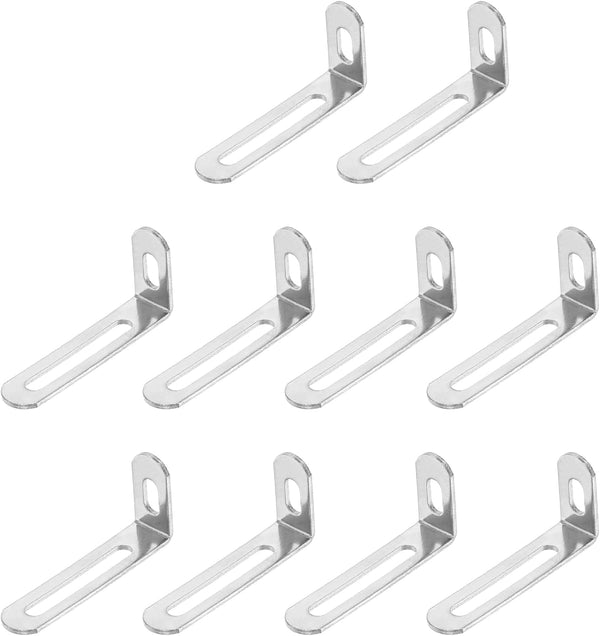 uxcell 20Pcs Adjustable L-Shape Corner Brace, 0.9" x 2" x 0.5" Metal
