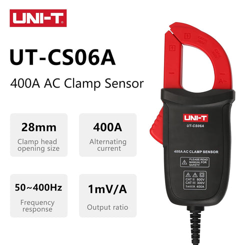 UNI-T UT-CS06A 400A AC Current Clamp Sensor, UT196/UT139C/UT117C Multimeter Option Current Clamp
