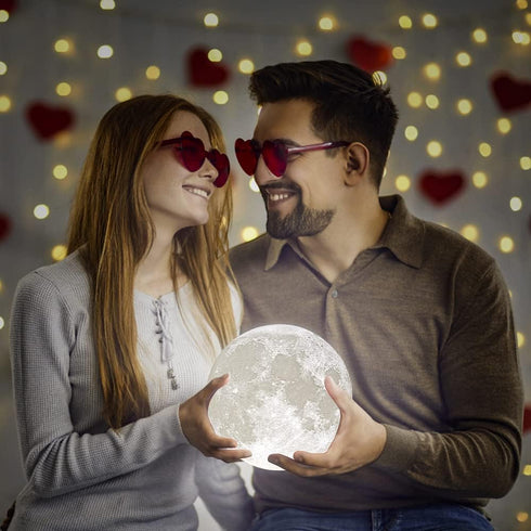 3D 7.1IN BRIGHTWORLD Moon Lamp Moon Night Light Printed Lunar Lamp for Kids Gift for Women USB Rechargeable Touch