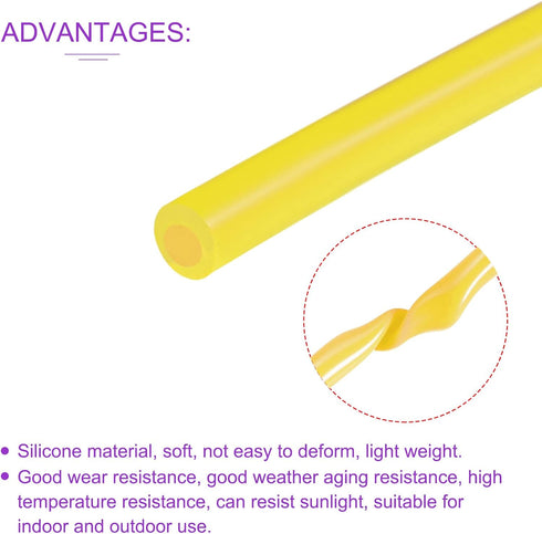 DMiotech 2mm ID 4mm OD 10 Feet Yellow Silicone Tube, Industrial Tubing for Water Air Pump