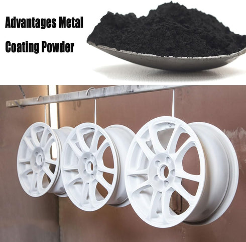 Powder Coating Powder for Metal Surfaces, Car Paint, Building Materials, Black, 4 oz